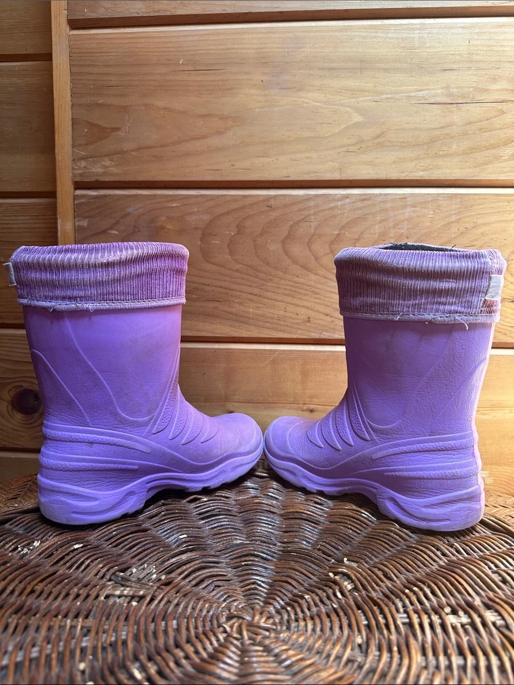 Lemigo Purple liner rain boot kid 30/31 12-12.5